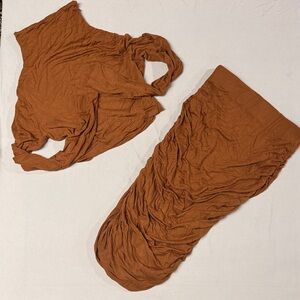 Fashion Nova Camel Brown Skirt Set